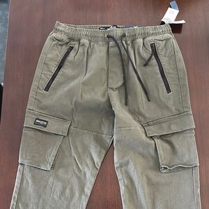 Hollister Green Cargo Pants with Utility Design